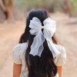 Sheer Rhinestone Bow Hair Clip