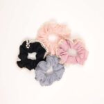 Knitted Lace Trim Scrunchie