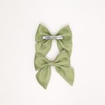 Scalloped Edge Satin Bow Clips - Image 3