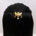 Golden Hair Clip with Heart Charms