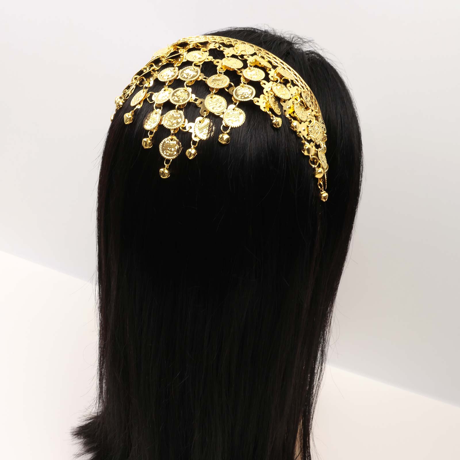 Gold Coin Draped Headpiece