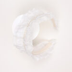 White Pearl Trim Ruffle Hairband - Image 5