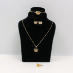 Gold-Tone Fan Motif Jewelry Set