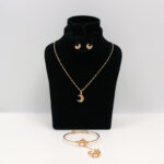 Gold-Tone Crescent Motif Jewelry Set