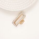 Gold Metal Pearl Hair Claw Clip