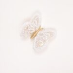 White Beaded Butterfly Hair Clip