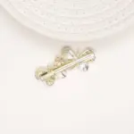 Gold Metal Pearl Butterfly Hair Clip - Image 2
