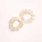 Plaid and Pearl Lace Hair Scrunchie Set - Image 3