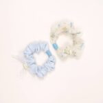 Floral and Lace Ribbon Hair Scrunchie Set - Image 5
