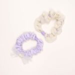 Floral and Lace Ribbon Hair Scrunchie Set - Image 2