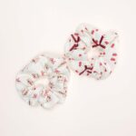 Bear and Cherry Hair Scrunchie Set