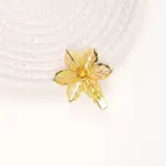 Six-Petal Metallic Flower Hair Clip