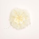 Tulle Flower Hair Clip with Crystal Accents - Image 2